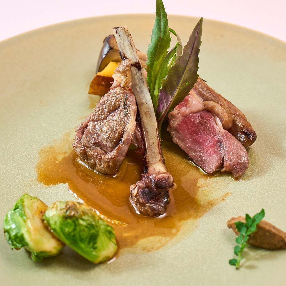 リストランテ マキャベリのメニュー「ニュージーランド産 仔羊のグリッリア ばっけ味噌とマスタードのソース」のイメージ画像1