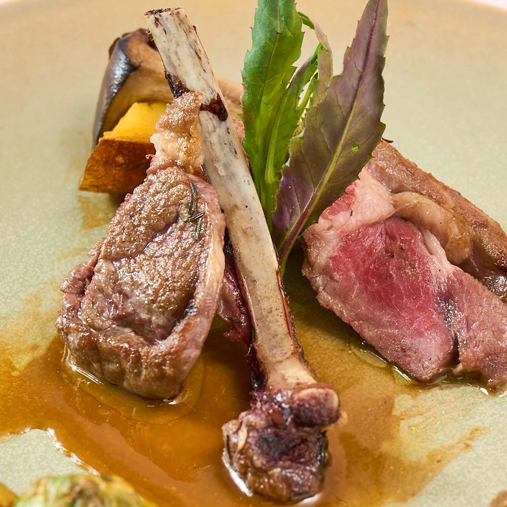 リストランテ マキャベリのメニュー「ニュージーランド産 仔羊のグリッリア ばっけ味噌とマスタードのソース」のイメージ画像2