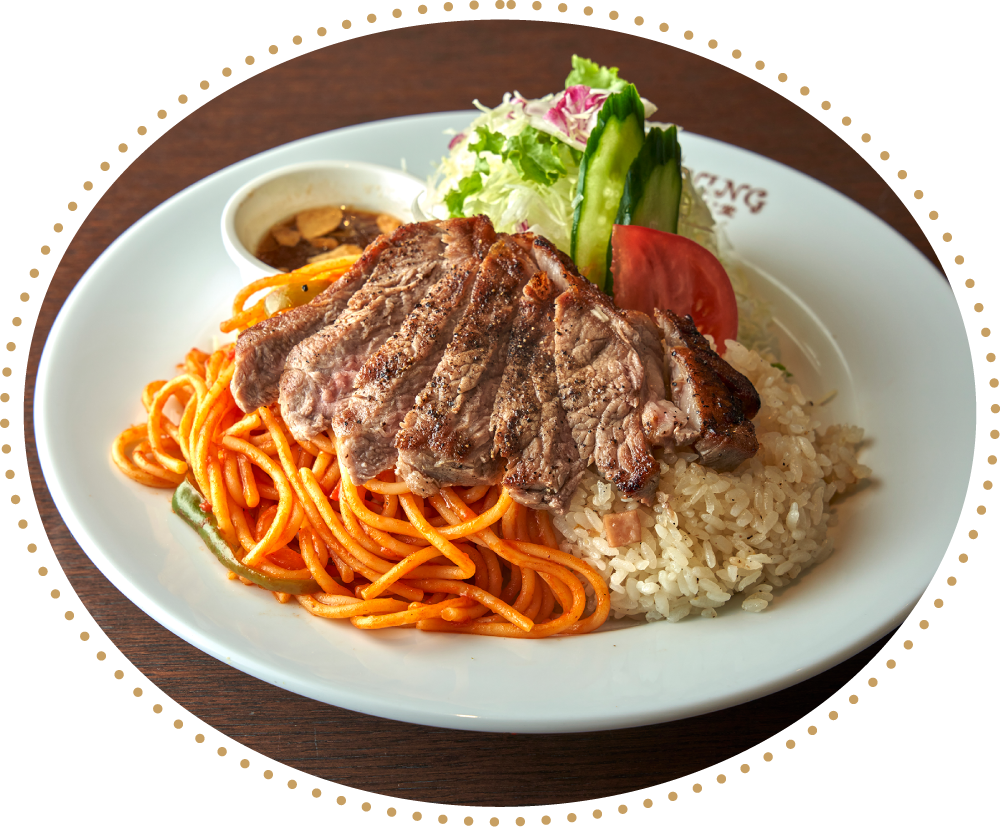 66ダイニング六本木六丁目食堂のメニュー「ビフテキのトルコライス」のイメージ画像