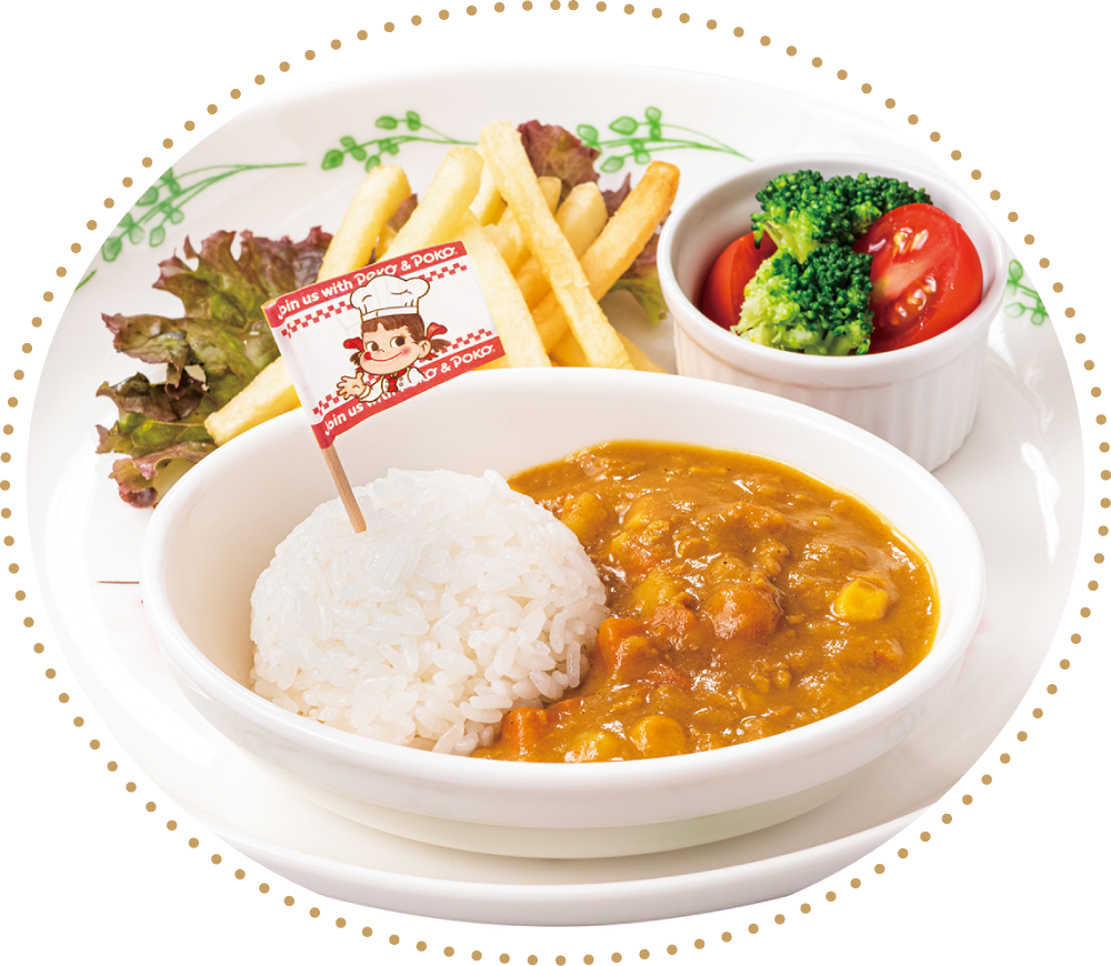 不二家レストランのメニュー「ポコちゃんカレーライス」のイメージ画像
