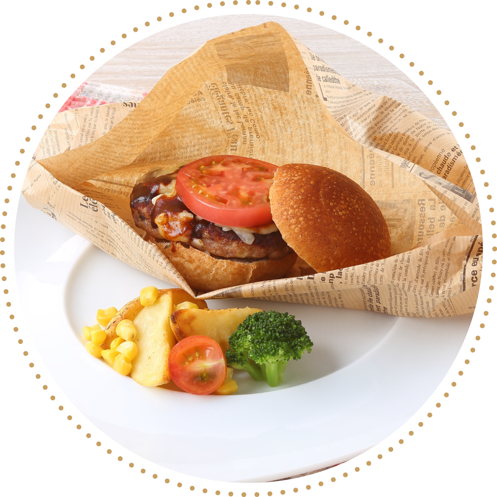 ベーカリーレストランサンマルクのメニュー「お子さまチーズバーガー」のイメージ画像