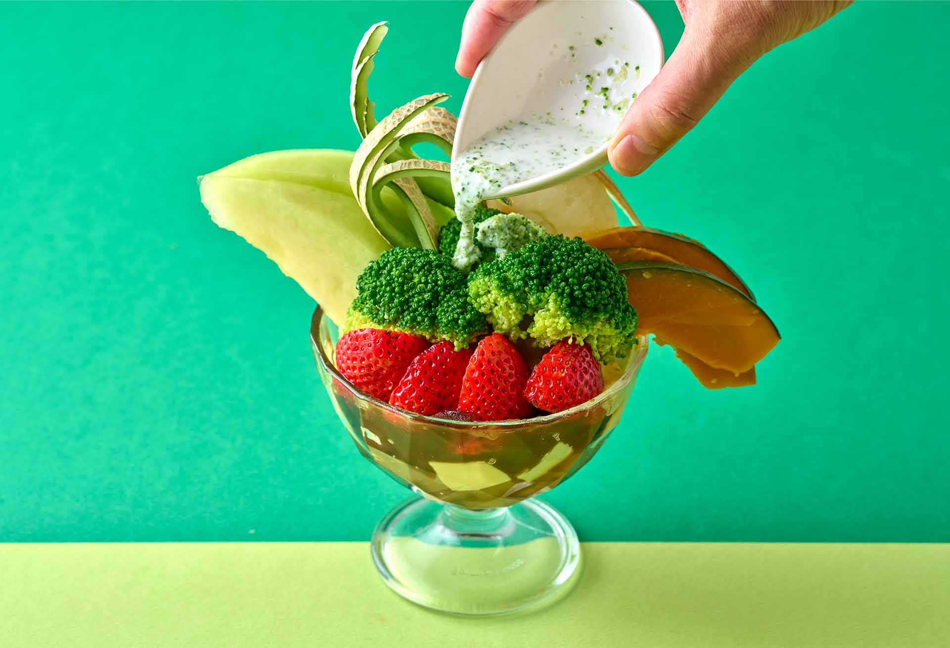 「ブロッコリーと果実の彩りあんみつ」メニューのイメージ2