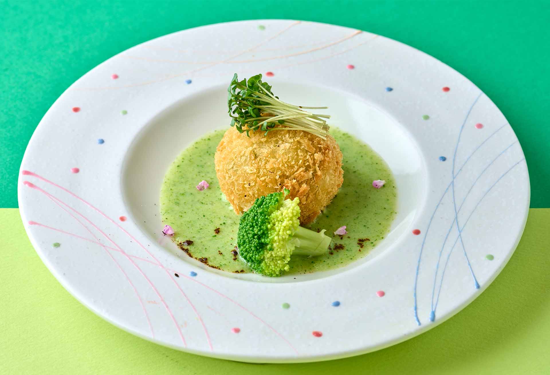 「海老芋とブロッコリーのコロッケ」メニューのイメージ1